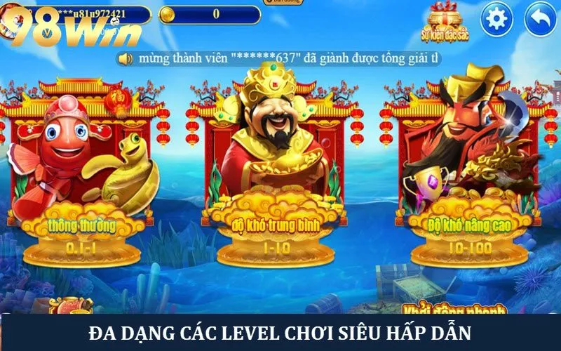 Nhiều phòng chơi săn cá đa dạng để anh em chọn lựa